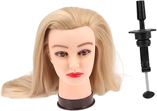 FOMIYES Wig Mannequin Head Real Hair Wig Braiding Mannequin Head Hair Styling Head Practice Training Doll Heads Hair Styling Manikin Head Hairdresser Practice Head Training Mannequin Head