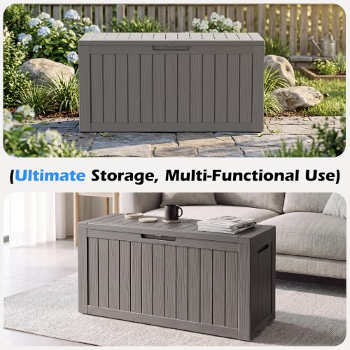 Image of Outdoor Storage Box Waterproof, 82 Gallon Deck Box for Patio Storage