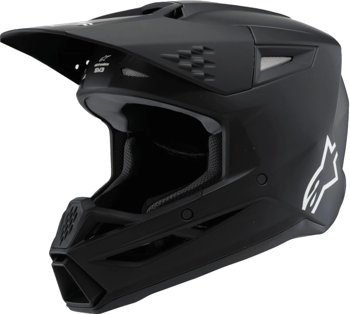 Alpinestars SM3 Solid Casco da motocross giovanile, nero opaco, Y/L (52/53)