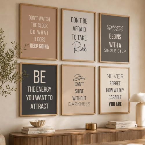 Image of kotart Inspired poster Motivational Quotes | Wall Hanging frames for Living Room | Bedroom | Office | Gift | Decoration frames for Home | Painting wall Decor - Set of 6 Multicolo (10x13 inch, C)