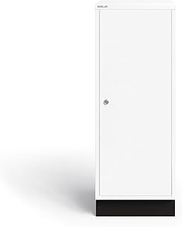 BISLEY Armario de Almacenamiento múltiple, Serie 39, Puerta batiente con Cerradura con Base, Apertura a la Izquierda, Dimensiones: 940 x 349 x 460 mm, Color: 696 Blanco tráfico