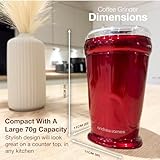Andrew James Electric Coffee Grinder, Bean, Nut & Spice Grinder, Powerful Compact Grinder for Home Kitchen, One Touch Operation 150w with 70g Basin, Includes Cleaning Brush (Red) - Image 7