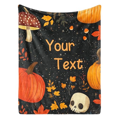 Image of Personalized Baby Blanket with Name, Custom Name Blanket for Kids Soft Flanne Blankets in Easter Personalized Baby Gifts for Infant Newborn Shower (Black)