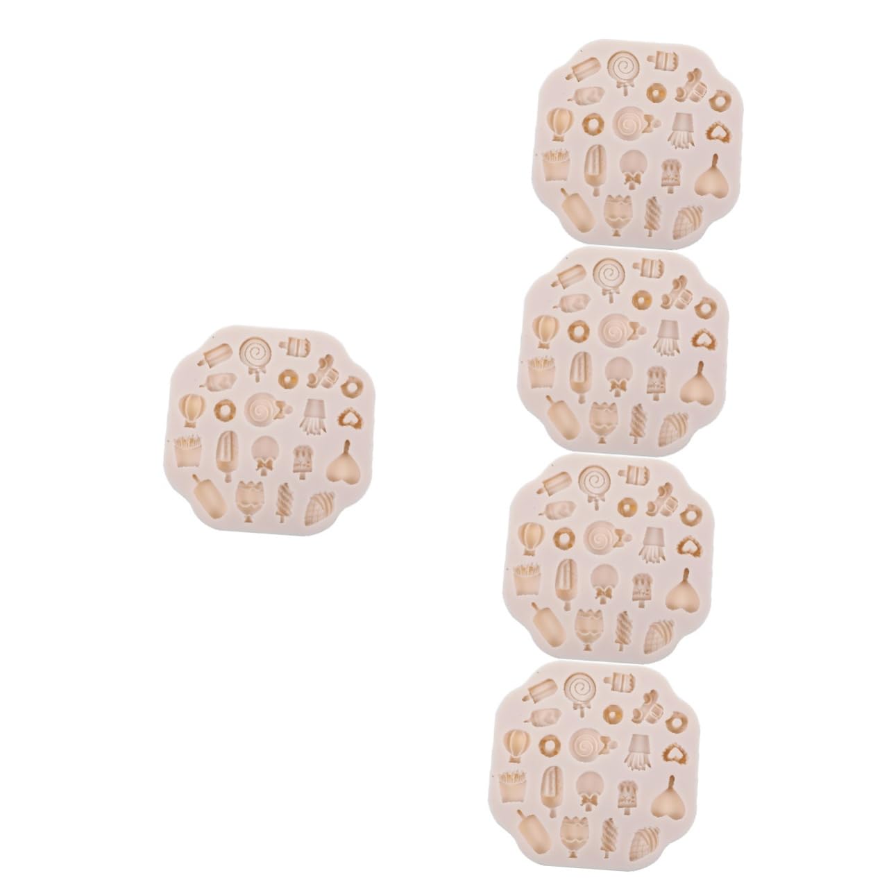 LIFKOME 5 Pièces Moule Silicone pour Argile Polymère Moule à Bonbons et Sucettes pour Diy et Bijoux Matériau de Haute et