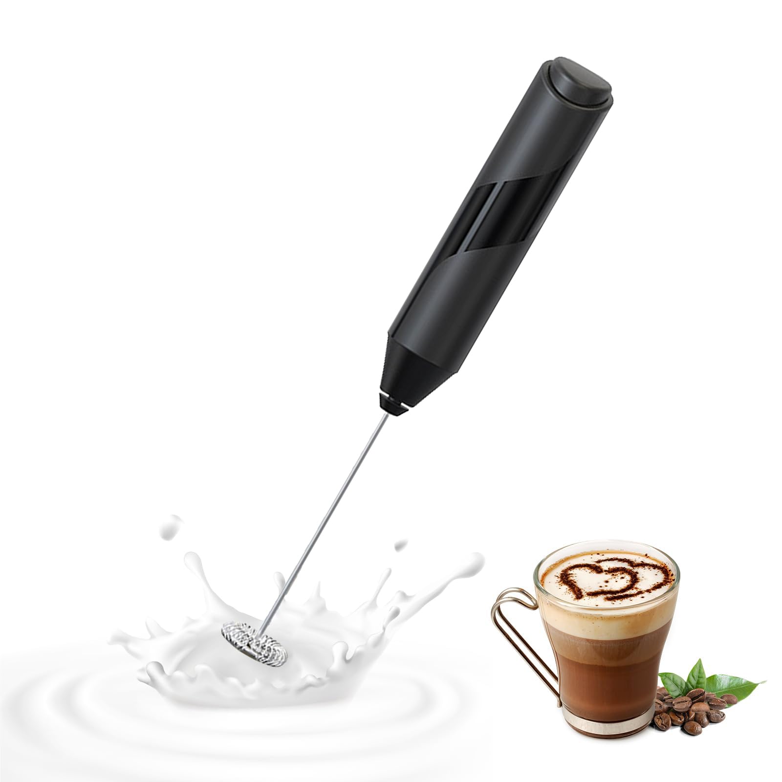 latikaly ハンドヘルド泡立て器 泡だて器 電動ミルク泡立て器 ミルクフォ…