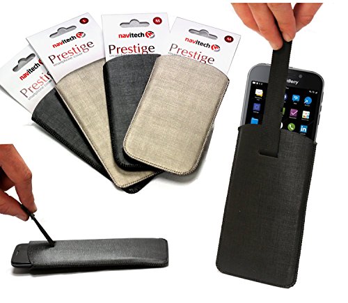 Navitech Black Pull Tab/Cord Pouch Cover Case Compatible with The Nokia Lumia 550 4.7"