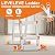 LEVELEVE 22FT Extension Ladder,A Frame 6 Step Ladder with Stabilizer Bar & Wheels,330 lbs Security Load Multi Position Ladder for Stairs Home Indoor Outdoor Roof