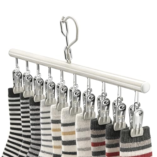 Perchas con clips para pantalones, organizador de ropa con 10 clips, colgador de ropa, para pantalones, faldas, leggings, toallas, armario, dormitorio