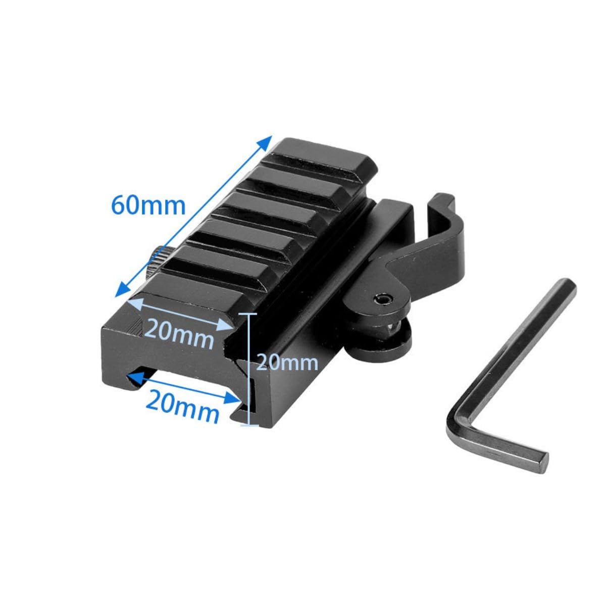 Adaptateur Rail Picatinny M-LOK à Dégagement Rapide – 5 Emplacements, Alliage Aluminium – Pour Extension Lunette Tactique