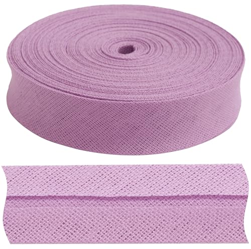 AERZETIX - C77324 - Tape Stripes Bias Binding 9 Metres x 17 mm - Cotton - Colour Light Purple - Piping Passepartouts Trims for Clothing Cushions Duvets Bias Tape