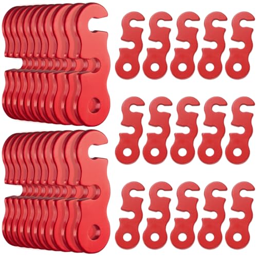 Image of SATINIOR 20 Pieces Guyline Tensioner Aluminum Alloy Tent Cord Paracord Tensioner Guy Line Rope Adjusters Cord Tighteners for Outdoor Tent Camping Hiking Accessories