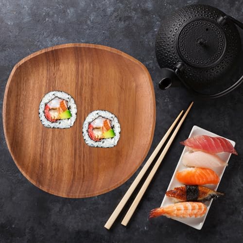 Plato de sushi de madera irregular tamaño mediano miniatura 6