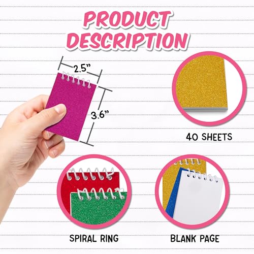 Carnet pour pochette surprise enfants de 24 mini blocs de notes à spirale colorés