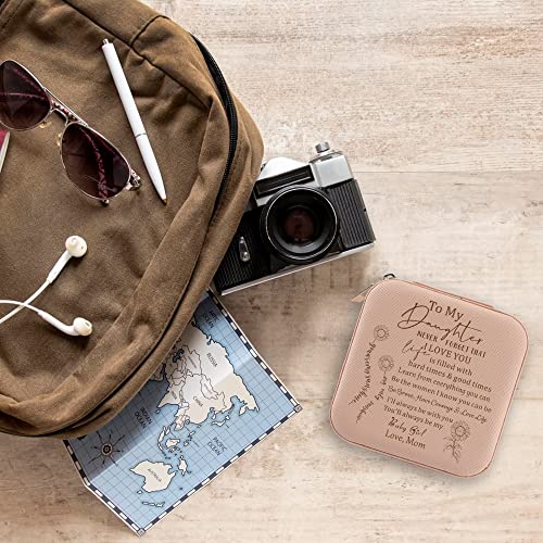 Gtizry Daughter Gift from Mom Jewelry Box Organizer, Pink, Perfect for Daughter's Birthday, Wedding, Bridal Shower, Travel