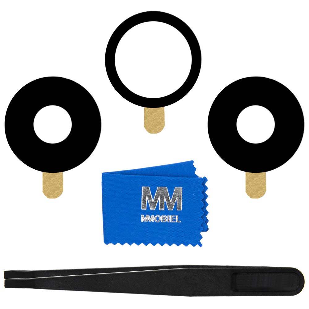 MMOBIEL Back Rear Camera Glass Lens Replacement Compatible with iPhone 11 Pro / 11 Pro Max 2019 - Incl. Double Sided Adhesive, Tweezer and Cloth - Black