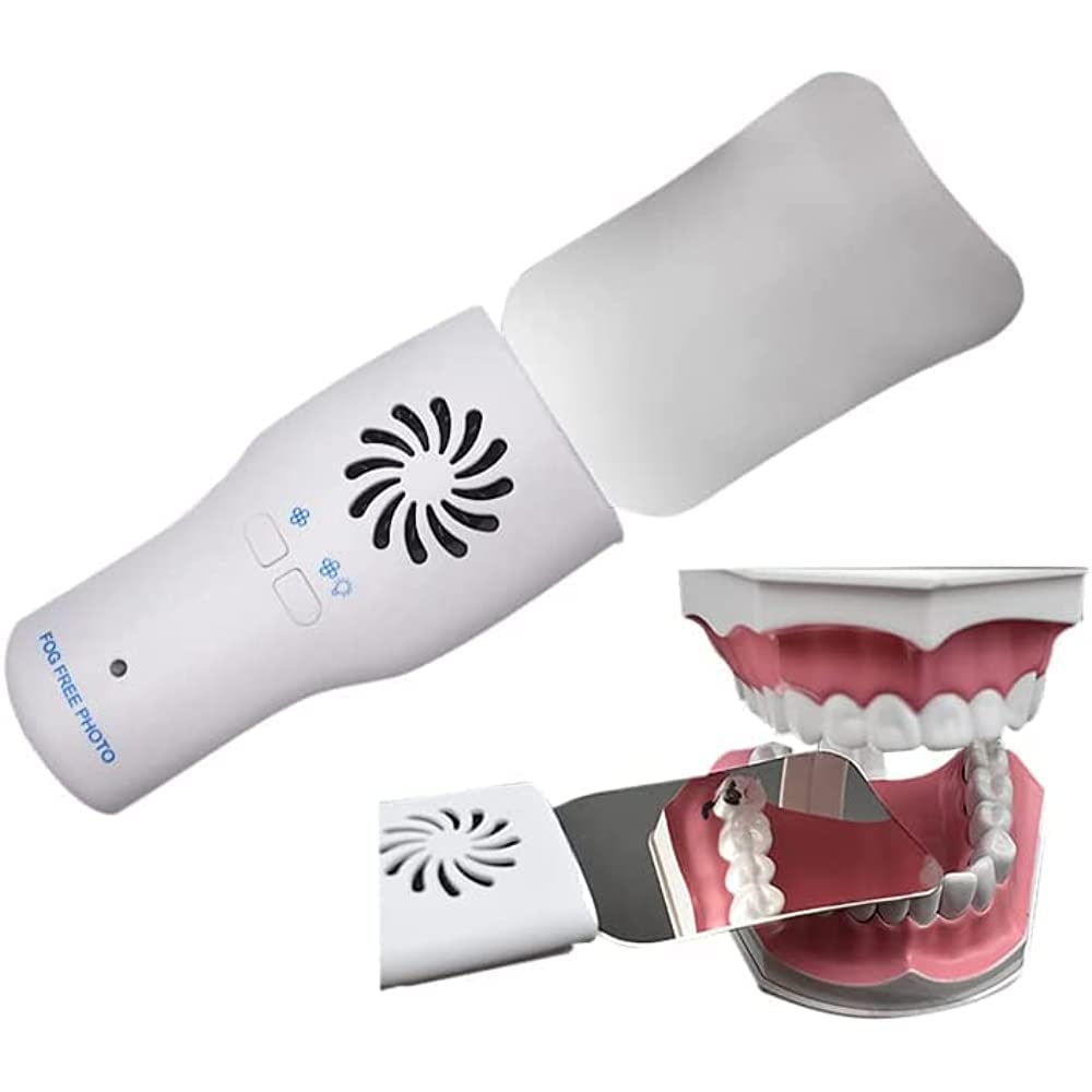ELSHY LED Orthodontics Mirror Dental Double-Sided Reflector, Anti-Fog Dental Mirror with Light pour Clinique Dentaire Dents Bouche Réflecteur Photographie Miroir Outils Dentaires