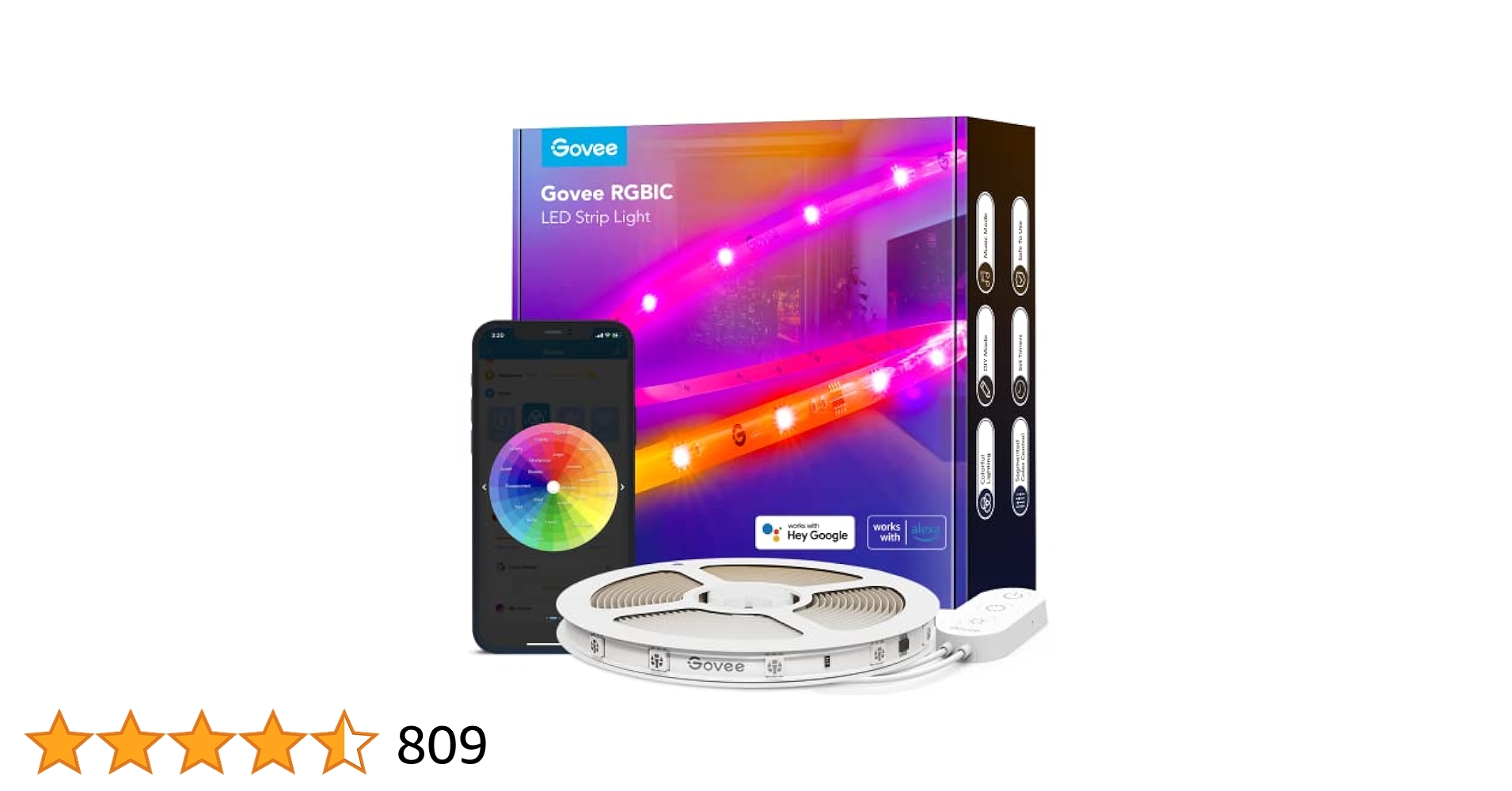 Amazon.co.jp: Govee(ゴビー) LED リボンライト (RGB‐IC 5