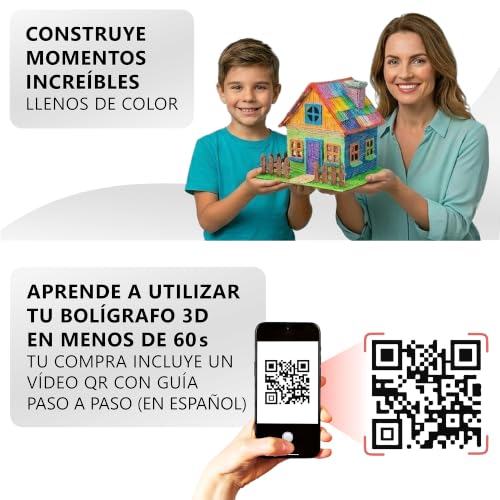 Miniatura 7 de Boligrafo 3d Inspire Labs, Creatividad Y Diversión Para Niños Y Adultos Con Apagado Seguro, Base De Silicona, Modo Automático Manual, 70 M Filamento Pla 14 Colores Guía En Español