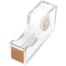 Acrylic Gold Tape Dispenser,Clear Acrylic Desk Dispenser Kit , Modern Design Office Desktop Tape Dispense