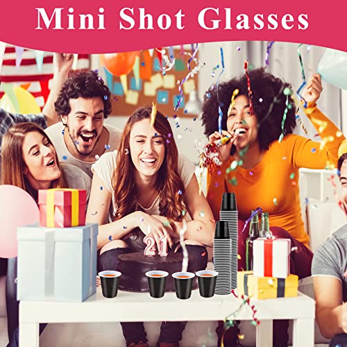 Cynquma 200Pcs 2 Oz Shot Cups,Plastic Shot Glasses,Black Shot Glasses Disposable,Mini Party Cups,Disposable Plastic Shot Cups For Drinking Birthday Party Tasting Serving Samples And Tastings (Black) #TOP3