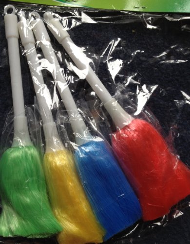 QUICK CLEAN MINI DUSTER PACK OF 4 PINK BLUE YELLOW GREEN WORK LIKE MAGIC