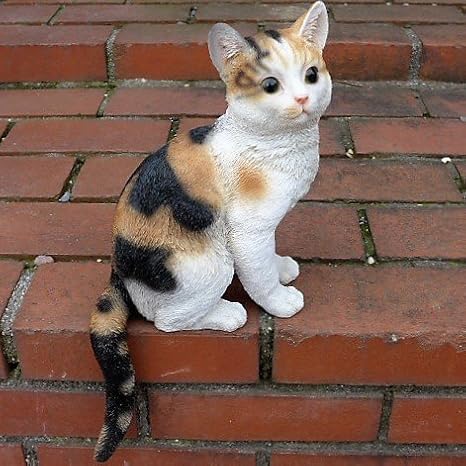 猫の置物 三毛猫 ＭＫ８９ＱＹ キャット ガーデンオブジェ ＣＡＴ 動物 オーナメント ネコ 雑貨 ガーデン オブジェ ガーデニング インテリア マス