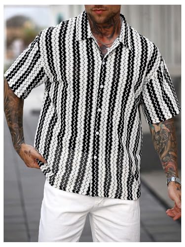 Chemise à manches courtes pour homme Floerns à imprimé géométrique