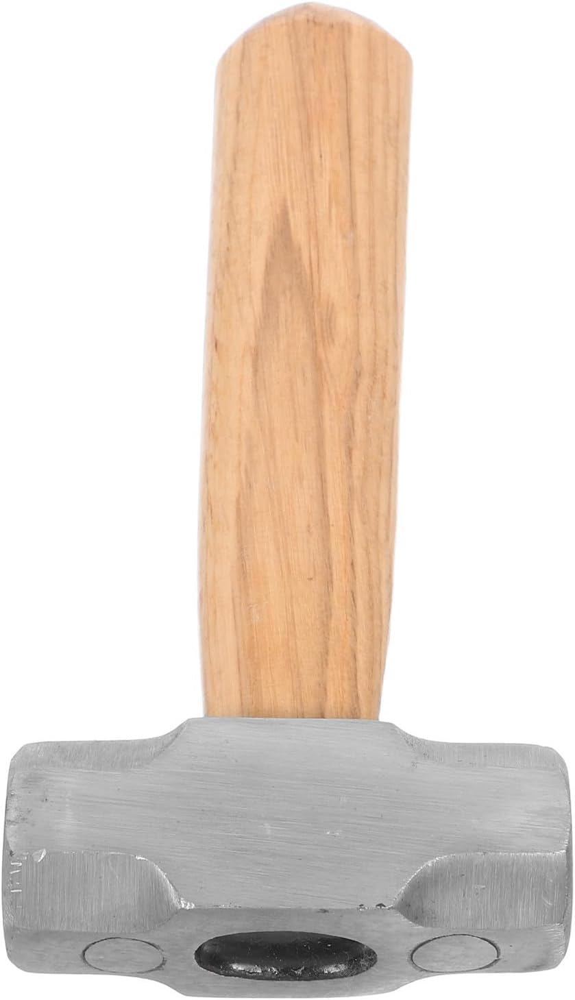 Mini Hammer Tool with Octagonal Head, Wooden Grip, Khaki