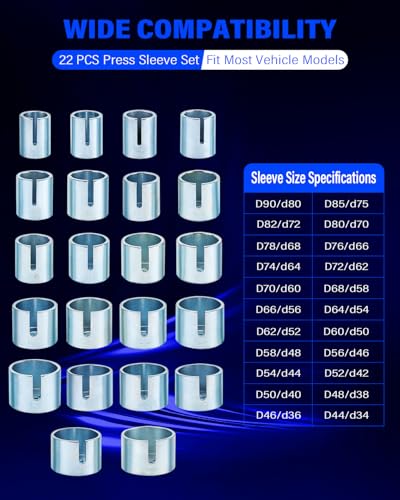 FreeTec 27-teiliges Silentlager Abzieher-Set – für Gummibuchsen & Achslager – Montage- und Demontagewerkzeug
