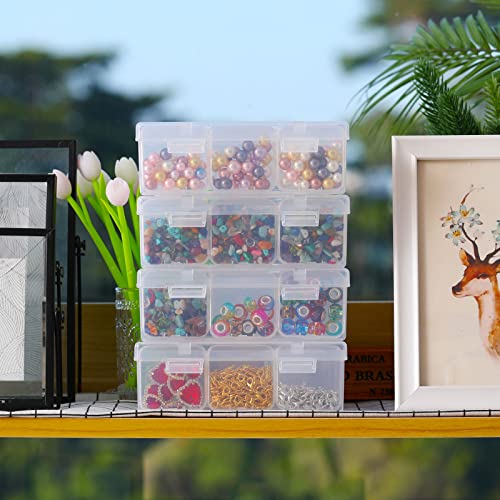 Image of Blulu 52 Pcs Bead Organizer Box, Plastic Storage Cases Mini Clear Bead Storage Containers Classroom DIY Craft Transparent Boxes with Hinged Lid for Diamond Painting Accessories Jewelry