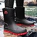 IQAXC Waterproof Garden Rain Boots for Men Breathable Lightweight Mid Calf Deck Fishing Outdoor Slip Resistant Shoes, 388 Red 46