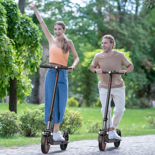 Image of Electric Scooter,350 /500W Powerful Motor,15-28 Miles Long Range,Dual Braking System,19 /22 Mph Speed,8.5 /10 inch Foldable E Scooter with Solid Tires