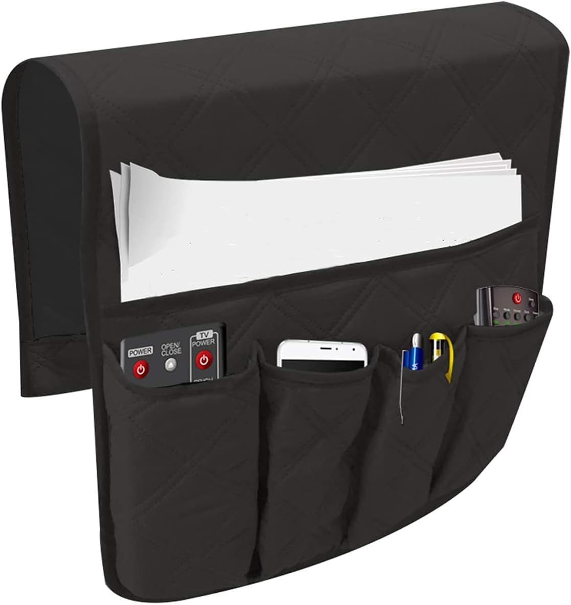 JUNLEBUYI Sofa Armlehnen-Organizer - 6 Taschen Für Fernbedienung & Co