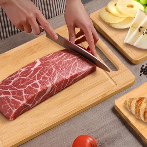 Tablas de Cortar de Bambú Duraderas con Asa y Surco miniatura 3