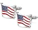 FIBO STEEL American Flag Cufflinks for Men Business Wedding 1 Pair