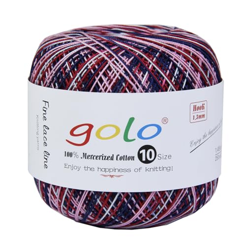 Image of golo Crochet Thread Size10 Yarn for Hand Knitting Multicolour Yarn D323