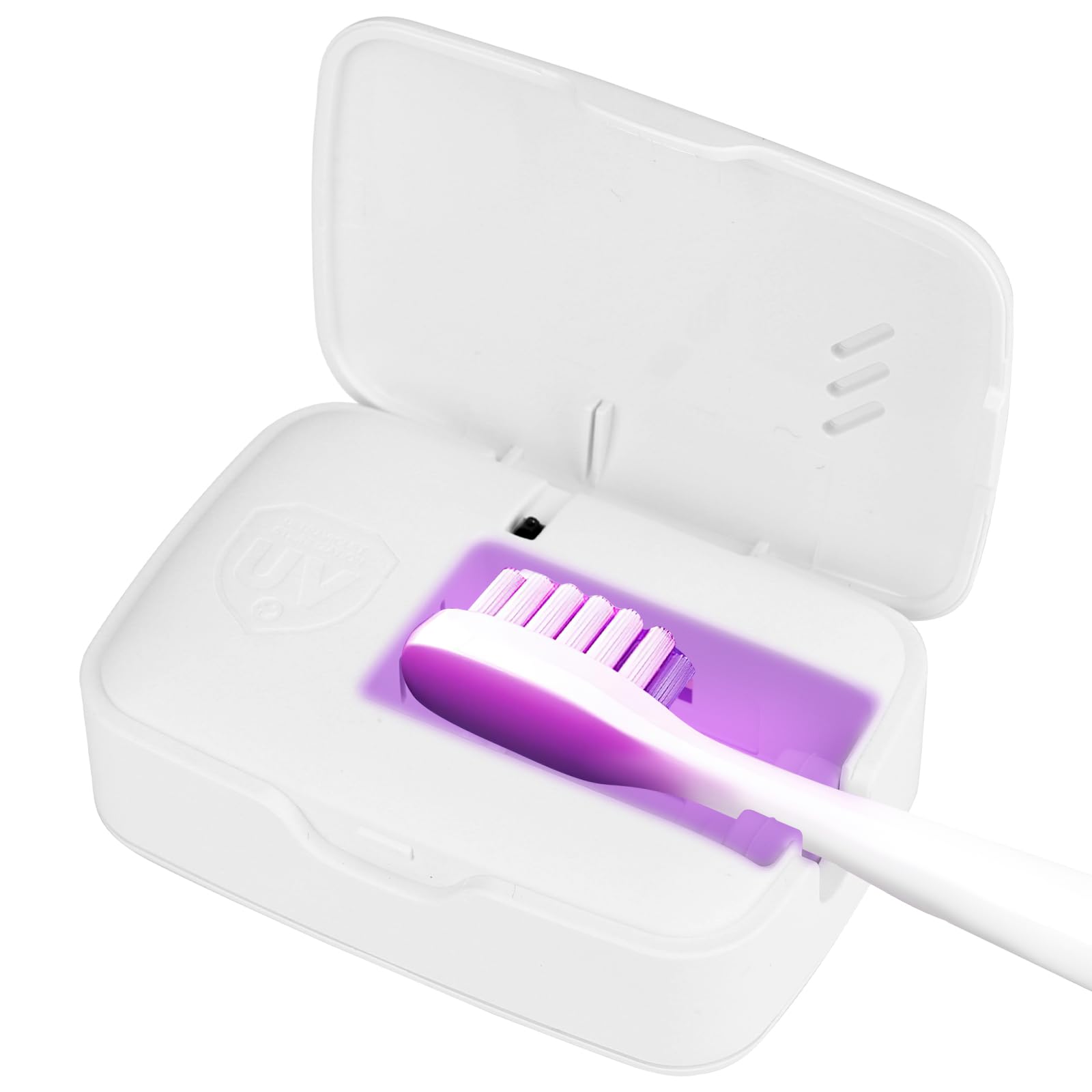 Custodia disinfettante per spazzolino da denti UV, mini disinfettante portatile con riscaldamento a asciugatrice, copertura ricaricabile per spazzolino da denti con asciugatura a ventola, scatola