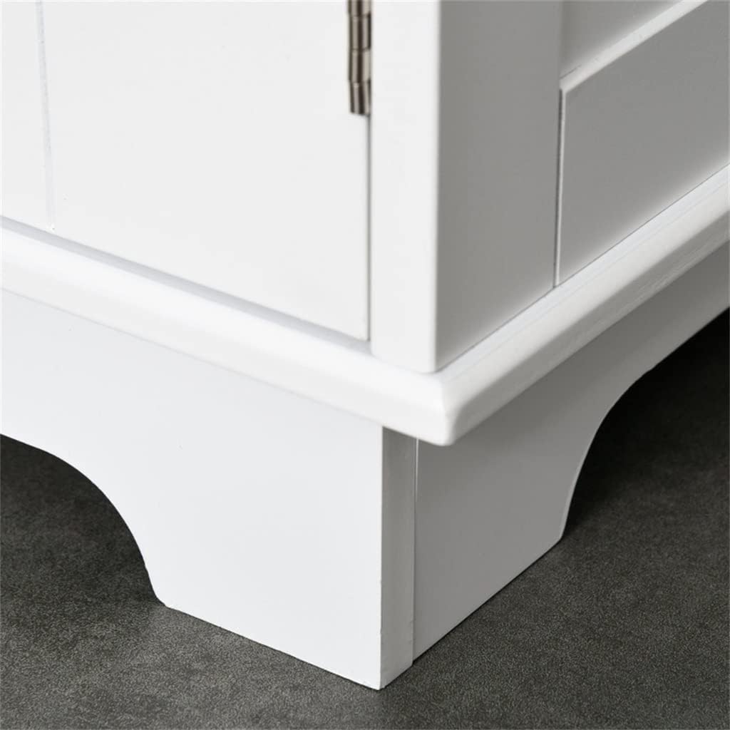 White Sideboard Kitchen Auxiliary Cabinet Cupboard with 2 Door Cabinets 2 Drawers and Shelf for Microwave (D As Shown)