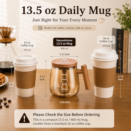 Mug Automezclador de Vidrio Borosilicato 400ml NeovaHome miniatura 2