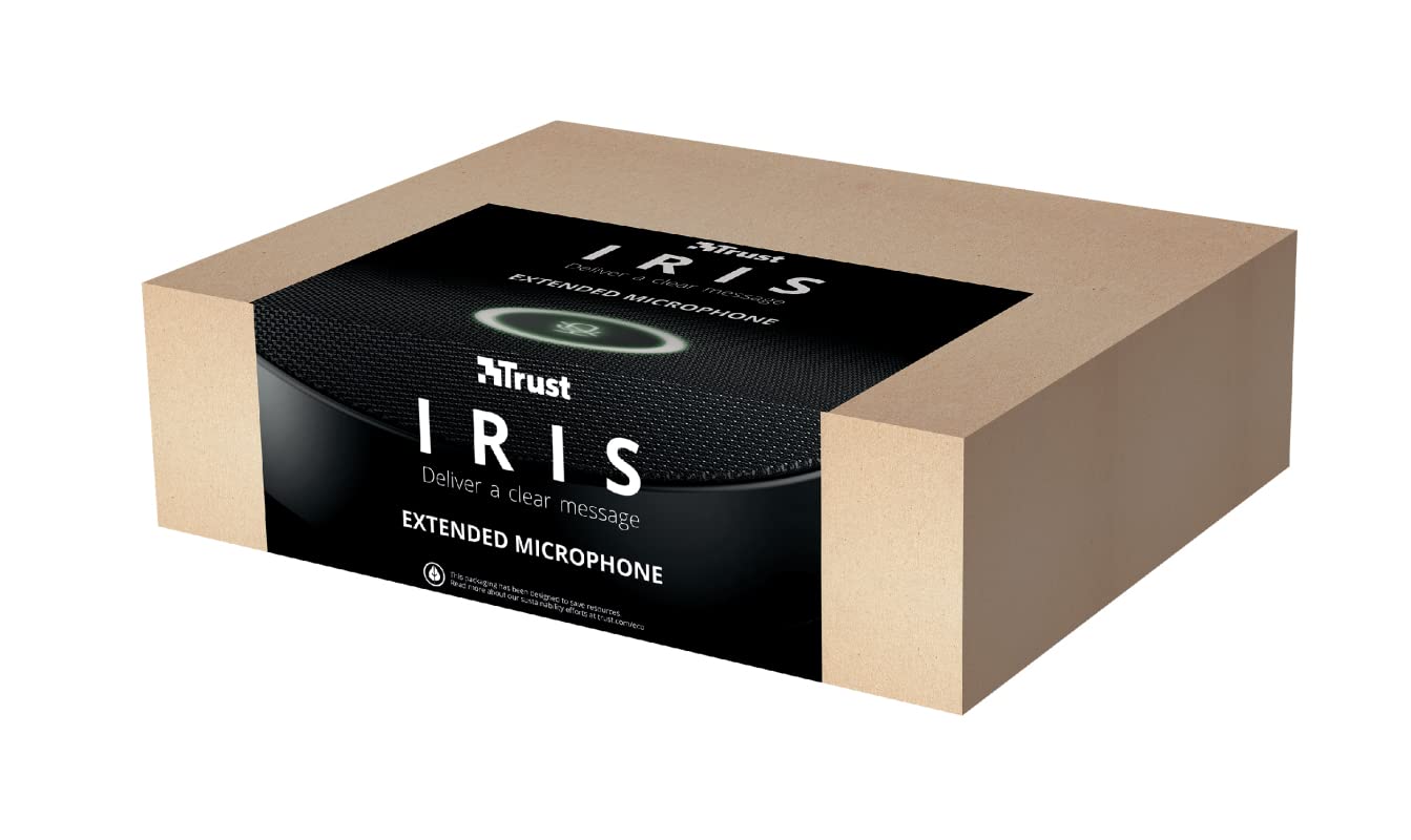 Trust Iris Micrófono de Extensión para Iris Cámara de Videoconferencias 4K UHD, con Capacidad para 8 Personas, Cable de 10 m - Negro