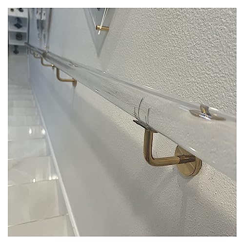 Rampe d'escalier en acrylique transparent de 600cm avec supports dorés - 2