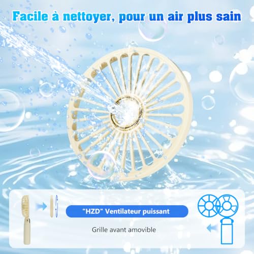 Mini Ventilateur Portable, Petit Ventilateur USB Silencieux Rechargeable – vue 5