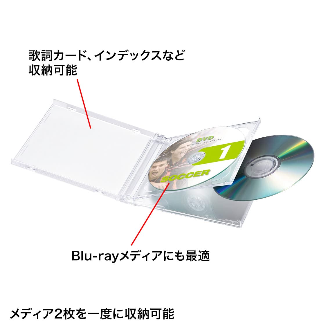 SANWA DVD CDケース 収納 2個セットFCD-FBOX100N2 CD・DVDケース(プラスチック・ボックスタイプ・不織布ケース付き・100