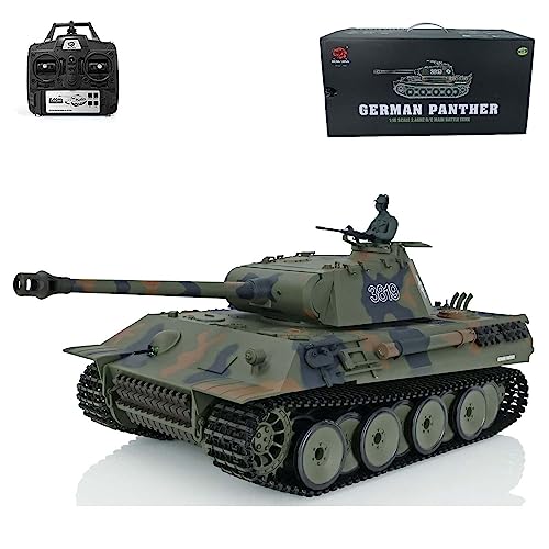 wheelfun US in Stock, 2.4Ghz Heng Long, 1/16 7.0 Plastic Ver German Panther V RTR RC Tank...