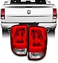 AKKON - For 2009-2018 Ram 1500/2500/3500 DS DJ D2 Red Clear Tail Lights Brake Lamps Driver Left + Passenger Right Side Pair