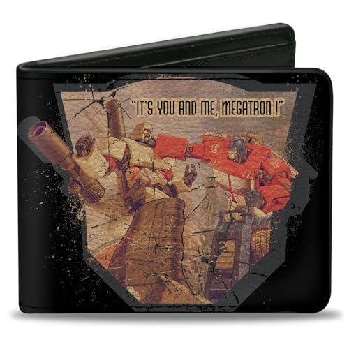 Buckle-Down Hasbro Wallet, Bifold, Transformers Megatron Vs Optimus Prime Its You and Me Scene, Vegan Leather