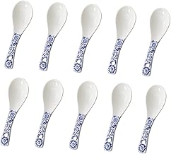 LABRIMP 10 Pçs Aperitivos Talheres Colheres De Sopa Pequenas Colheres De Sopa Chinesa Colheres De Sopa Chinesa Colheres De Sobremesa Talheres Colheres Criativas Colheres De Cerâmica