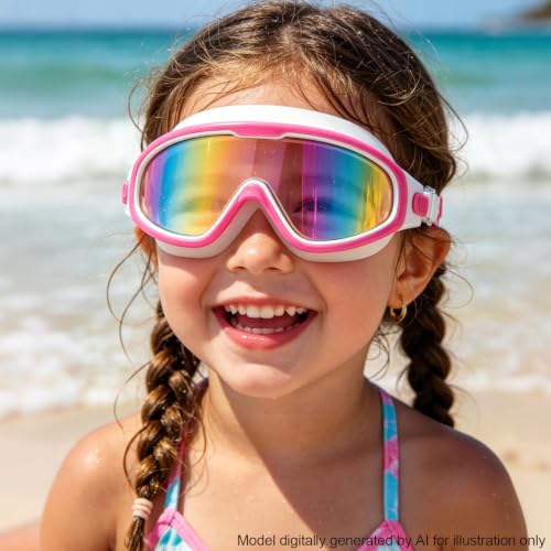 Image of Swim Goggles for Kids 6-12, Wide View Anti-Fog UV Protection No Leaking,Boys Girls Youth Swimming Goggles