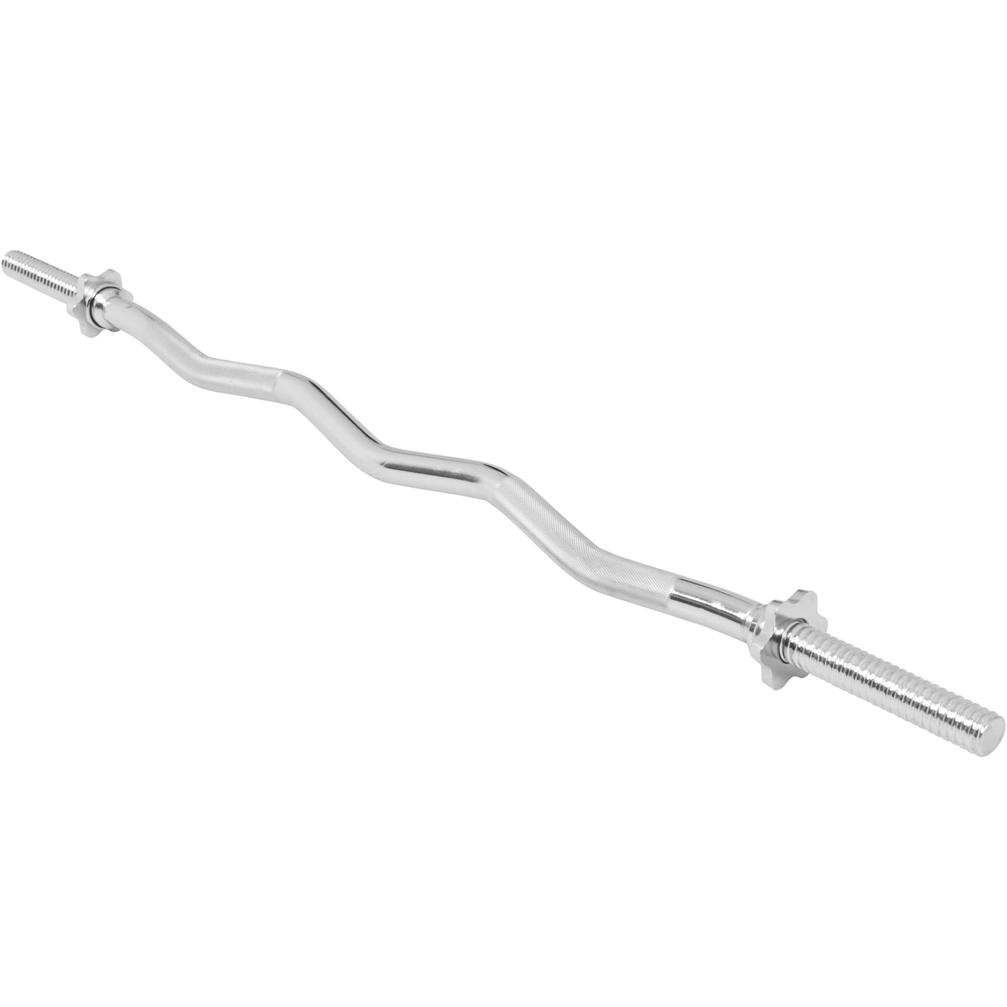GORILLA SPORTS® Lot de barres d'haltères - Barre d'haltère longue 170 cm, barre curl SZ 120 cm, 2 barres d'haltères courtes 35 cm, 30 mm, 8 fermetures étoiles/fermoirs à ressort, chromées - Ensemble
