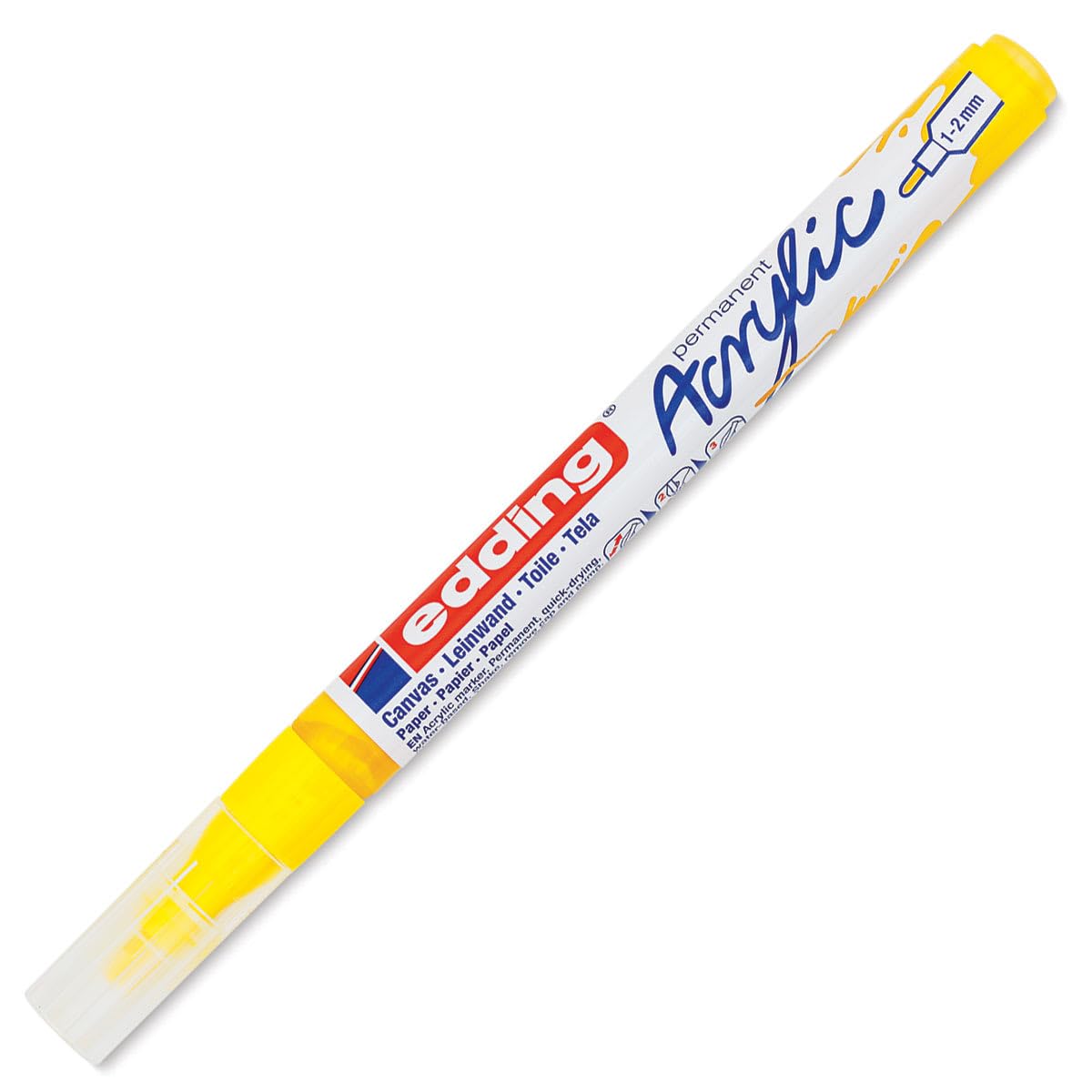 edding 5300 akrilik markör ince - sarı - 1 su geçirmez akrilik markör - ince yuvarlak uçlu 1-2 mm